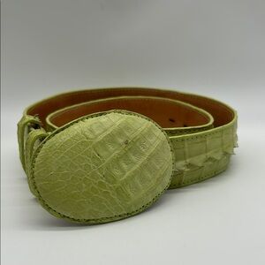 2368- Genuine Learning Green Textured Women's Belt Size L